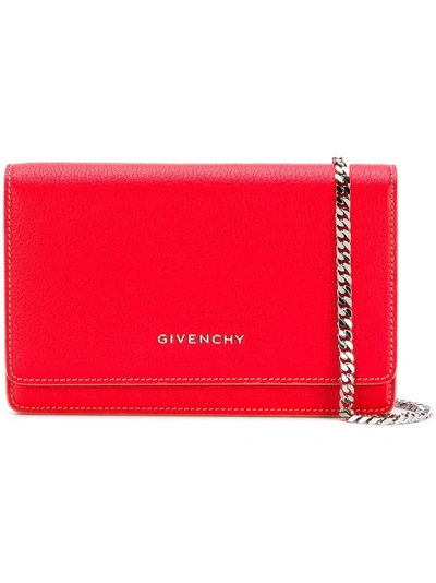 Shop Givenchy Pandora Chain Wallet In Red