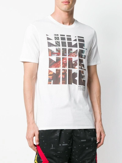Shop Nike Repeated Logo Cityscape Print T-shirt - White