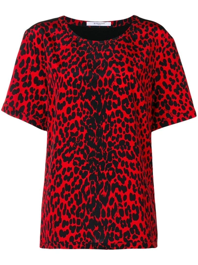 Shop Givenchy Leopard Print Top - Red