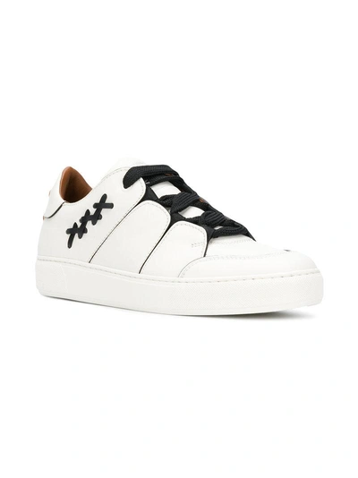 Shop Ermenegildo Zegna Xxx Contrast Stitch Sneakers - White