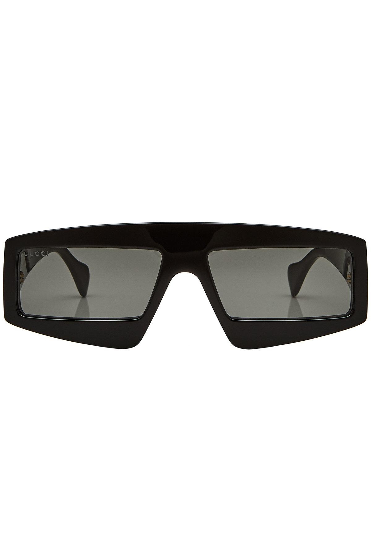 Gucci Visor Sunglasses In Black | ModeSens