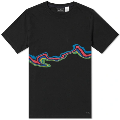 Shop Paul Smith Wave Stripe Tee In Black