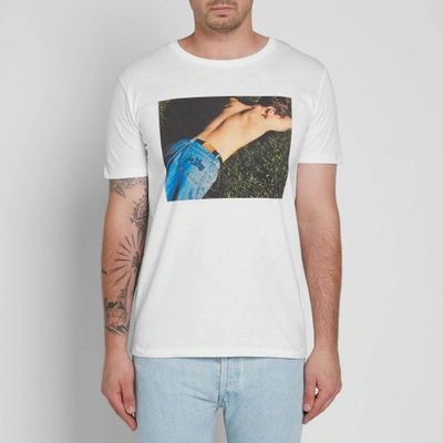 Shop Idea X Alasdair Mclellan Grass Joe Bloggs Tee In White