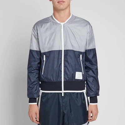 Shop Thom Browne Bi-colour Bomber Jacket In Grey