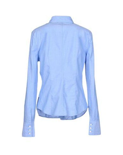 Shop Armani Jeans Shirts In Azure