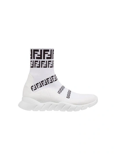 Efternavn værtinde Overstige Fendi Ff Signature Socks Sneaker In White | ModeSens