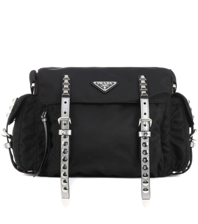 Shop Prada Nylon Shoulder Bag In Black