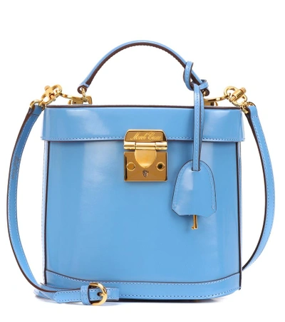 Shop Mark Cross Benchley Leather Shoulder Bag In Blue