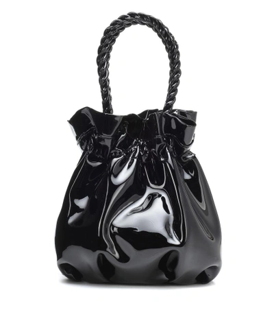 Shop Staud Grace Patent Leather Tote In Black