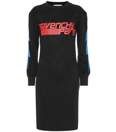 Shop Givenchy Printed Cotton-blend Dress In Black