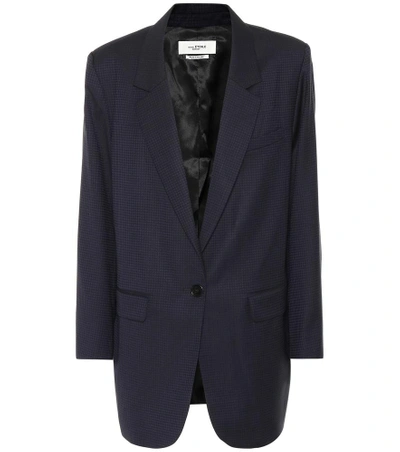 Shop Isabel Marant Étoile Nerix Checked Wool Blazer In Blue