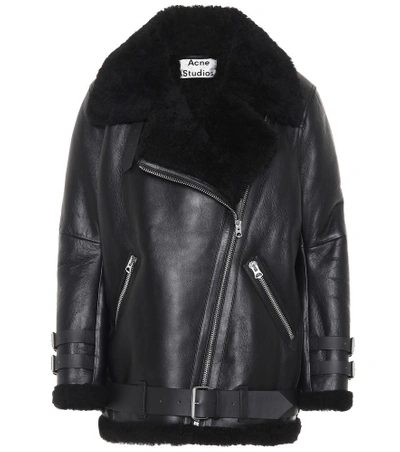 Shop Acne Studios Velocite Shearling Jacket In Black