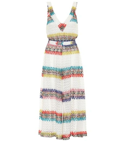 Shop Missoni Striped Crochet Dress In Multicoloured