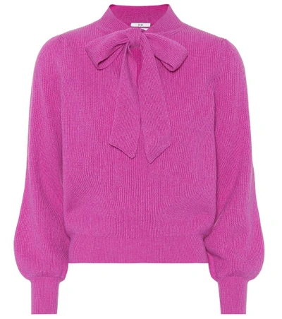 Shop Co Cashmere Tie-neck Sweater In Purple