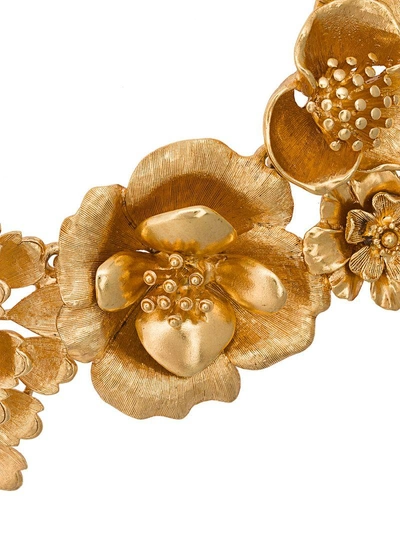 Shop Oscar De La Renta Blooming Bold Flower Necklace - Metallic