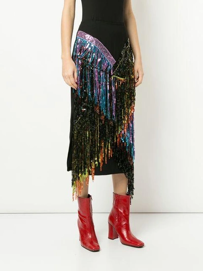 Shop Romance Was Born Love Potion Fringe Skirt In Black