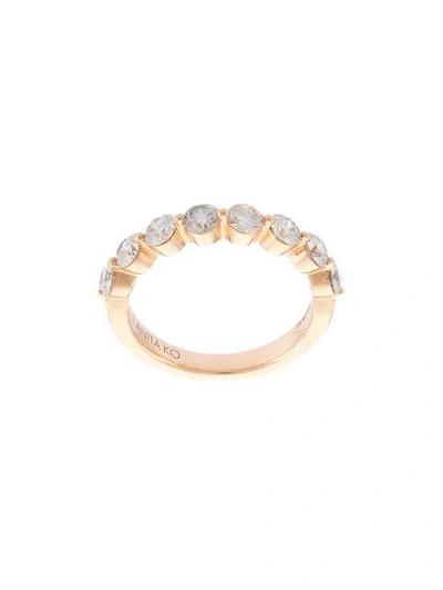 Shop Anita Ko Floating Diamond Ring In Neutrals ,metallic