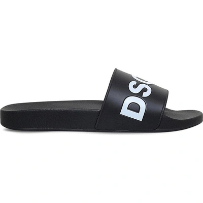 Dsquared2 Icon Pool Sliders In Blk/white