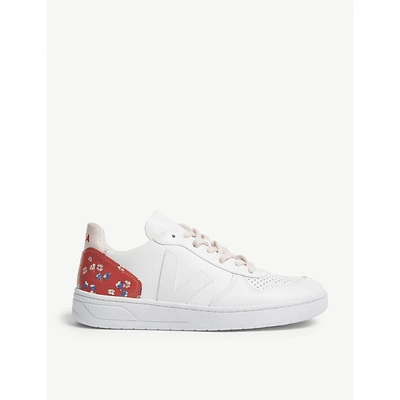 Claudie Pierlot Veja Floral-print Leather Sneakers In Red | ModeSens