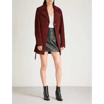 Shop Free People Agent 99 Suede Jacket In Wine