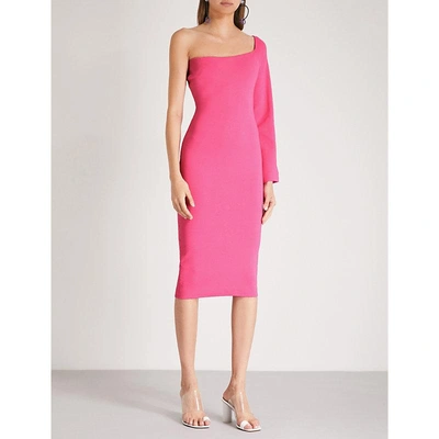 Shop Solace London Fiorella Stretch-knit Dress In Hot Pink