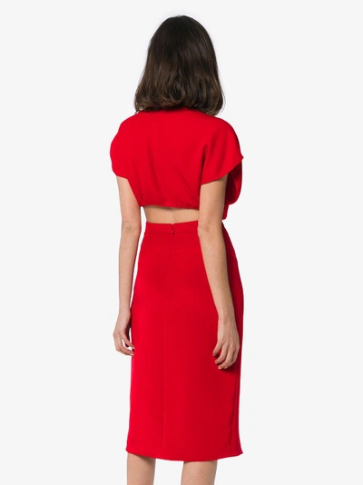 Shop Haney Kerr Cut-out Dress In Red