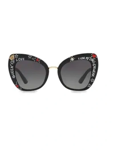 Shop Dolce & Gabbana 51mm Butterfly Sunglasses In Black Red