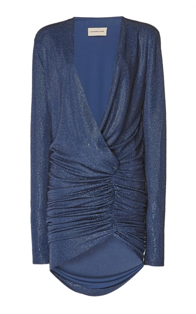 Shop Alexandre Vauthier Plunging Neckline Mini Dress In Blue