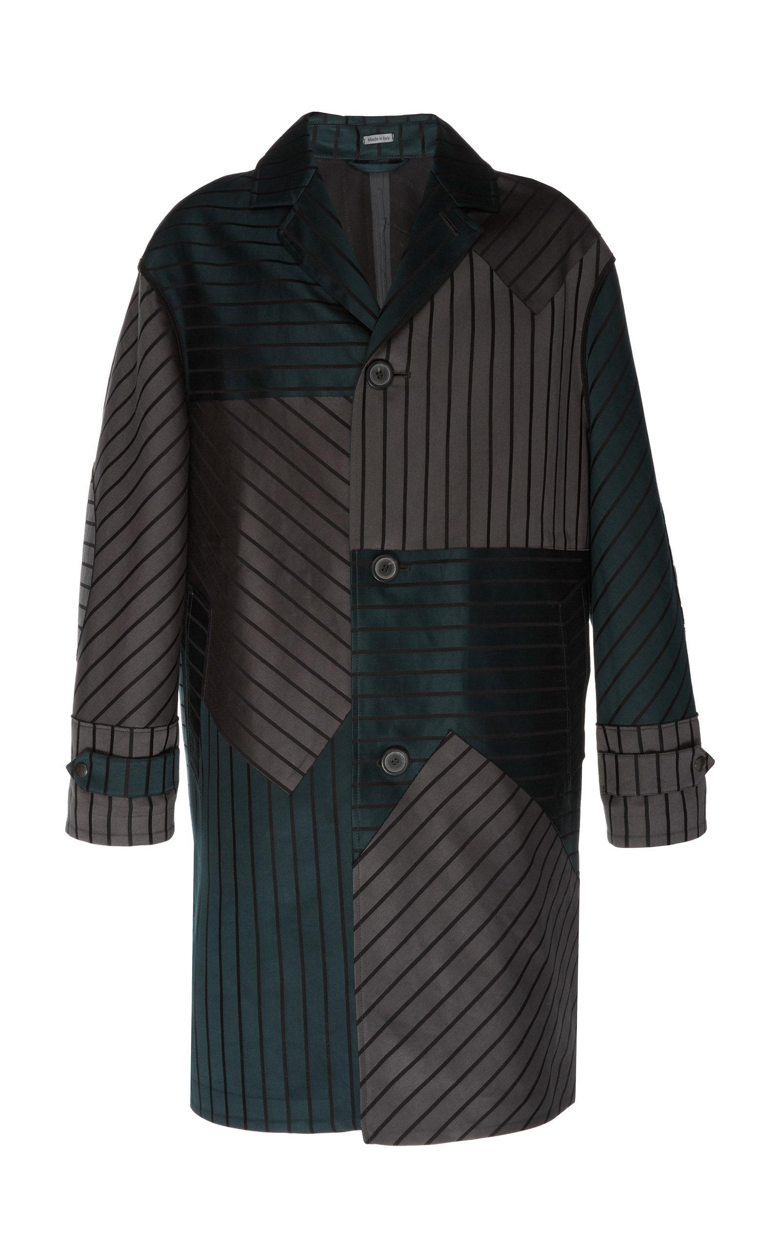 Lanvin Patchwork Stripe Coat In Multi | ModeSens
