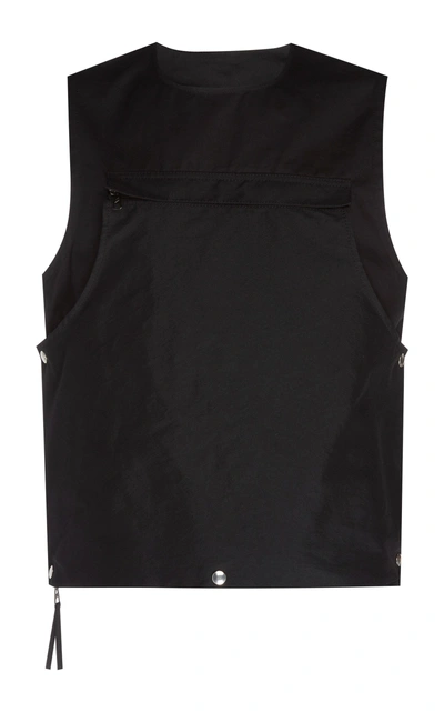 Shop Lanvin Technical Zip Pocket Vest In Black