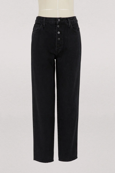 Shop J Brand Super High-waisted Button Jeans In Overthrow