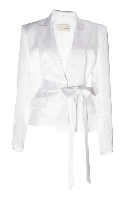 Shop Alexandre Vauthier Self-belted Wrap Blazer In White
