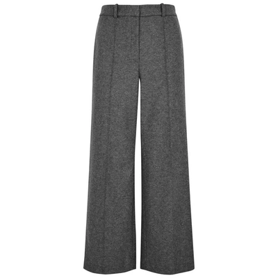 Shop The Row Nesma Wide-leg Wool Trousers In Grey