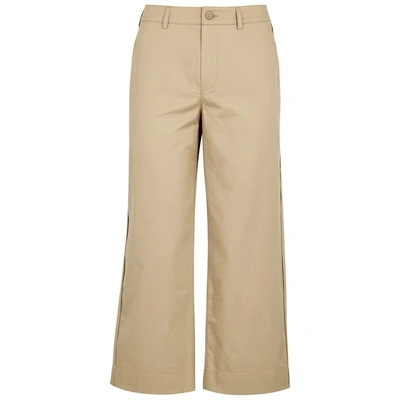 Shop Acne Studios Light Sand Cropped Twill Trousers In Beige