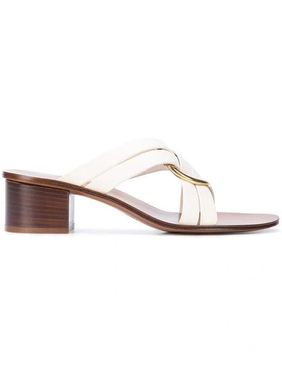 Shop Chloé Rony Crossover Strap Sandals In White