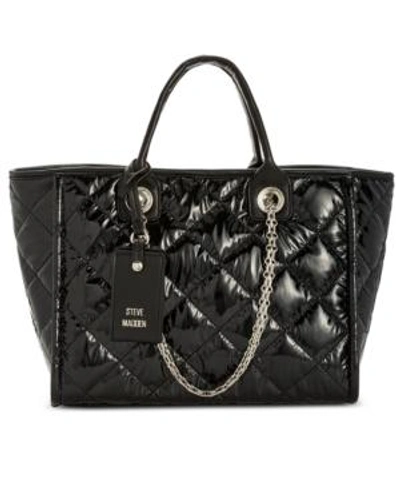 Shop Steve Madden Quilted Storm Tote In Black