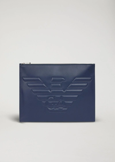 Shop Emporio Armani Clutch Bags - Item 45420981 In Navy Blue