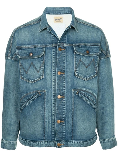 Shop White Mountaineering Classic Denim Jacket In Blue