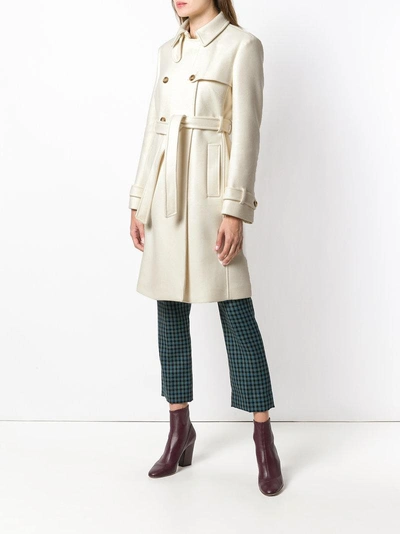 Shop Red Valentino Double Breasted Coat In White