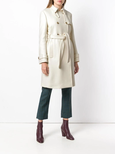 Shop Red Valentino Double Breasted Coat In White