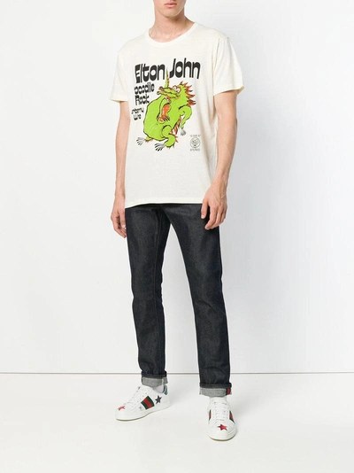 Gucci Off-white Elton John Crocodile Rock T-shirt In Neutrals