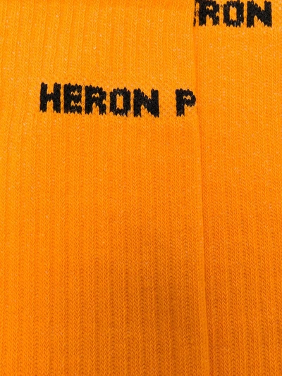 Shop Heron Preston Logo Socks - Orange