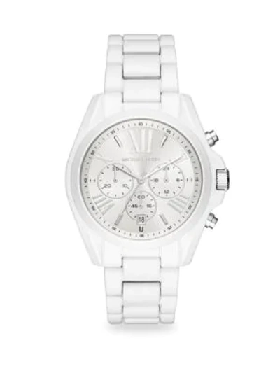Shop Michael Kors Bradshaw Chronograph White Stainless Steel Bracelet Watch