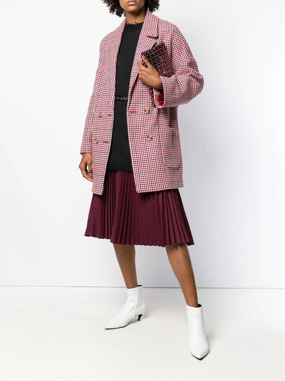 Shop Red Valentino Dogtooth Embroidered Coat