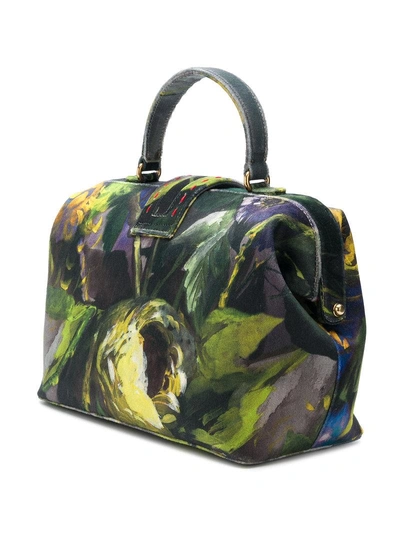 Shop Mehry Mu Printed Foldover Tote Bag In Green