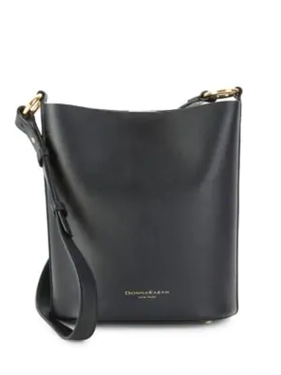 Shop Donna Karan Leather Bucket Bag In Black
