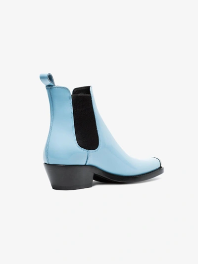 Shop Calvin Klein 205w39nyc Blue Claire 40 Leather Western Boots