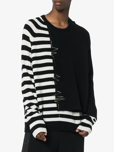 Shop Haider Ackermann Embroidered Stripe Jumper In Black