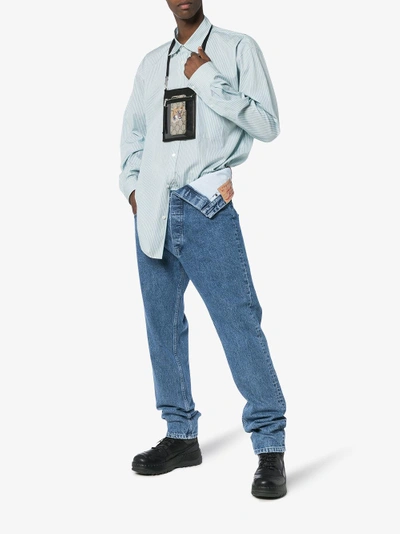 Shop Y/project Y / Project Fold Over Waist Jeans In Blue