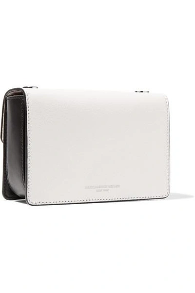 Shop Alexander Wang Hook Two-tone Smooth And Textured-leather Shoulder Bag In White